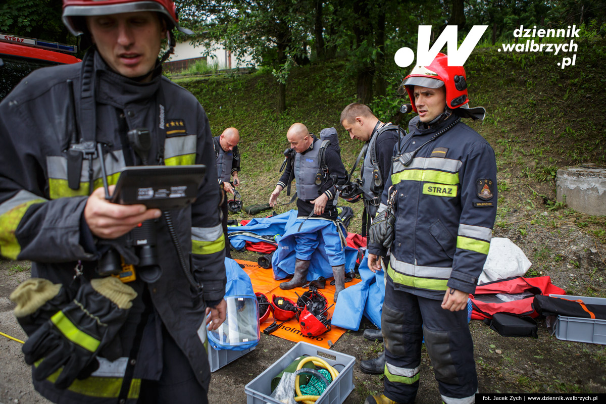 09.06.2016 Wałbrzych. Ćwiczenia straży pożarnej w WZK Victoria. fot. Jacek Zych / Dziennik Wałbrzych