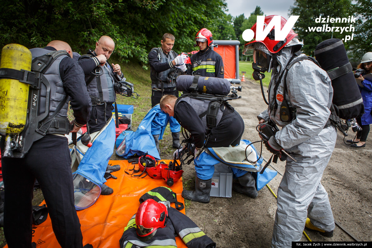 09.06.2016 Wałbrzych. Ćwiczenia straży pożarnej w WZK Victoria. fot. Jacek Zych / Dziennik Wałbrzych