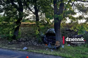 Poważny wypadek koło Ząbkowic Śląskich. Autem kierował 22-latek bez prawa jazdy fot. Komenda Powiatowa Policji w Ząbkowicach Śląskich